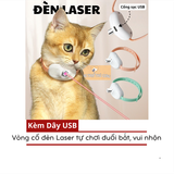  Vòng Cổ Đèn Laze, Đồ Chơi Cho Mèo Tự Chơi, Đuổi Bắt Vui Nhộn - Sạc USB 