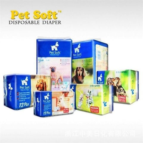  Bỉm Quần Cho Chó Mèo Pet Soft (12 Miếng) Cao Cấp Thấm Tốt 