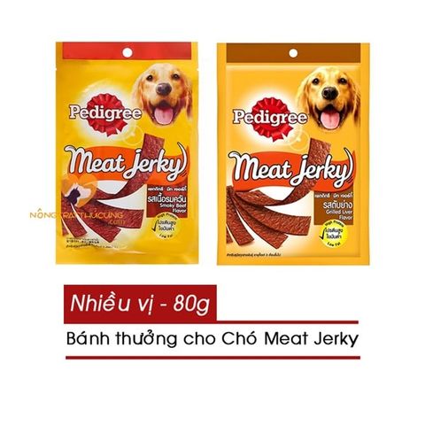  Bánh snack- Bánh Thưởng Cho Chó Pedigree Meat Jerky 80g - Nhiều Vị 
