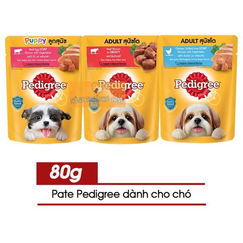  Pate Chó PEDIGREE Adult/Puppy - 80gr - Nhiều vị 