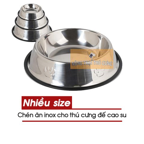  Bát Ăn Inox Cho Chó - Nhiều size 