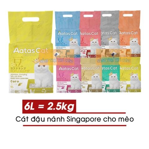  Cát Đậu Phụ Vệ sinh Cho Mèo AATAS 6L- 2.5kg - Nhiều mùi 