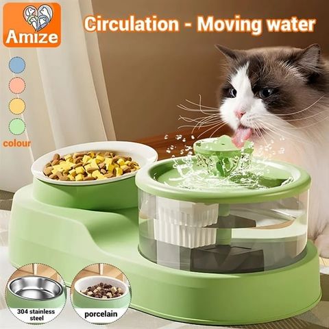  Bát Đựng Thức Ăn Kèm Máy Lọc Nước (Dung Tích 1000ML) Cho Chó Mèo - 34x11cm 