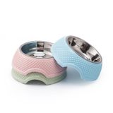  Bát Ăn Tròn Kèm Bát Inox Cho Chó Mèo (Bát Tim) 19cm 