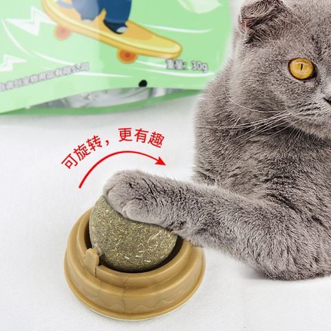  Cục Tròn Catnip Cỏ Bạc Hà Cho Mèo - Loại Dán Tường 
