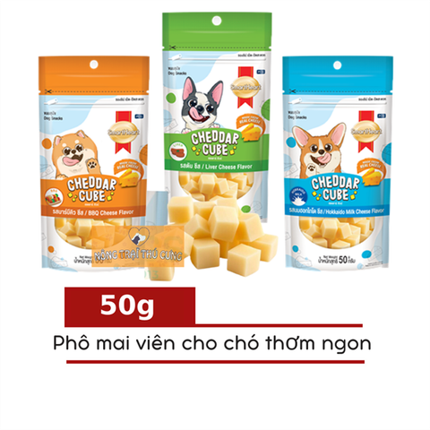  Phô Mai Cho Chó - Bánh Thưởng Smartheart Cheddar Cube BBQ 50g 