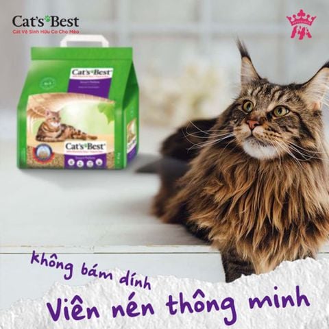  Cát Gỗ CAT’S BEST - Cát Vệ Sinh Hữu Cơ Vón Cục Mèo Lông Dài CAT’S BEST SMART PELLETS - 5L/10L 