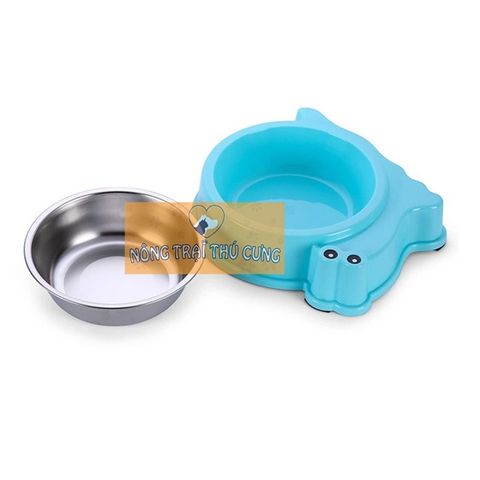  Bát Ăn Inox Cho Chó Mèo - Hình Ốc Sên 19cm 