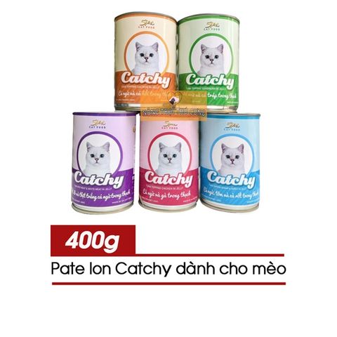  Pate Catchy Dành Cho Mèo Cá Ngừ Dạng Thạch - Lon 400g 