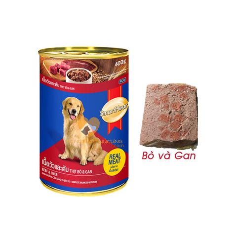  Pate Chó Lớn SmartHeart Lon 400g - Nhiều Vị 