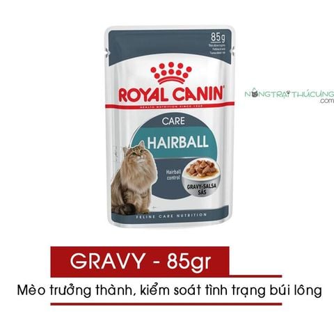  Pate cho mèo ROYAL CANIN HAIRBALL (trị búi lông) - Gravy - 85gr 