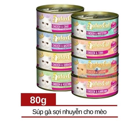  Pate AATAS Cho Mèo Mọi Lứa Tuổi (Súp Gà Mix) Creamy Chicken - Lon 80g - MVR 