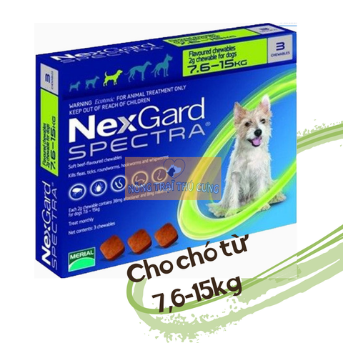  Viên NexGard SPECTRA Trị Nội Ngoại Ký Sinh Trùng Cho Chó 