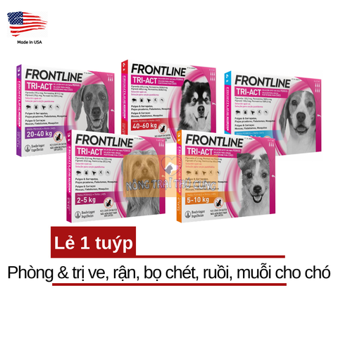  Nhỏ Gáy Frontline Tri-Act Diệt Ve Rận Bọ Chét, Xua Ruồi Muỗi Cho Chó- [1 TUÝP] 