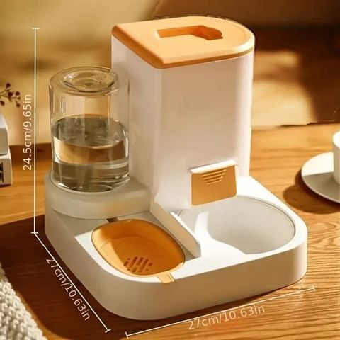  Bát Ăn Kèm Bình Nước Tự Động Cho Chó Mèo 28x25cm 