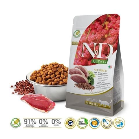  [Bao 5KG] Hạt N&D Neutered Cho Mèo Triệt Sản 