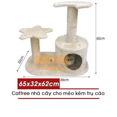  Cat Tree - Nhà Cây Cho Mèo Kèm Trụ Cào Móng CT00020 Trăng Sao - Bảo Hành 1 đổi 1 lỗi kỹ thuật - Giao Màu Ngẫu Nhiên 