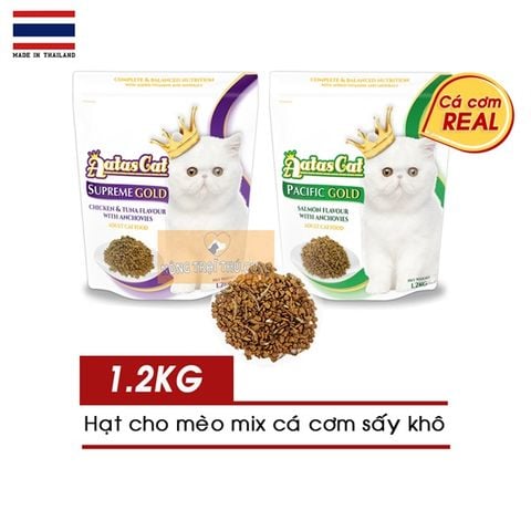  Hạt Cho Mèo AATAS CAT GOLD DRY Mix Cá Cơm Sấy 1.2kg 