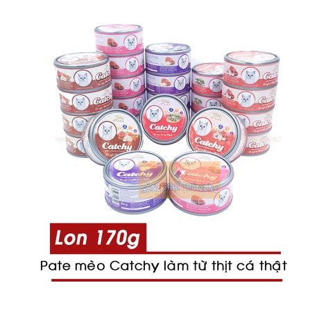  Pate Cho Mèo 5Plus Catchy Lon 170g Nhiều Vị 