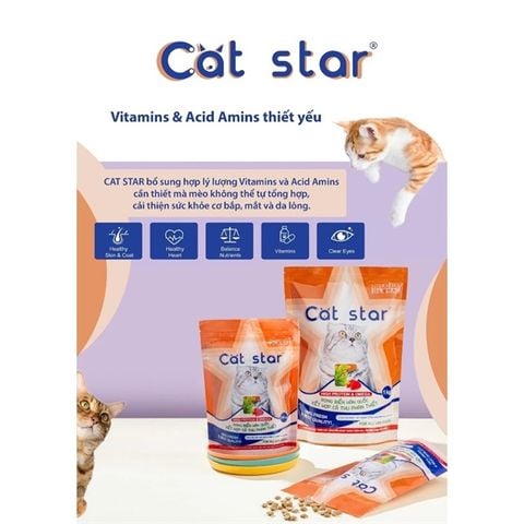  Hạt Cat Star Cho Mèo Mọi Lứa Tuổi - 350g/1kg 