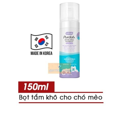  Bọt Tắm Khô Cature Purelab Rinse Free Cho Chó Mèo (Hàn Quốc) 150ml 