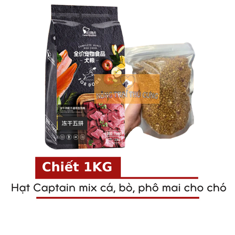  Hạt Cho Chó Captain (Mix Bò, Cá, Phô Mai,...) Phù Hợp Mọi Độ Tuổi, Mọi Giống Chó 