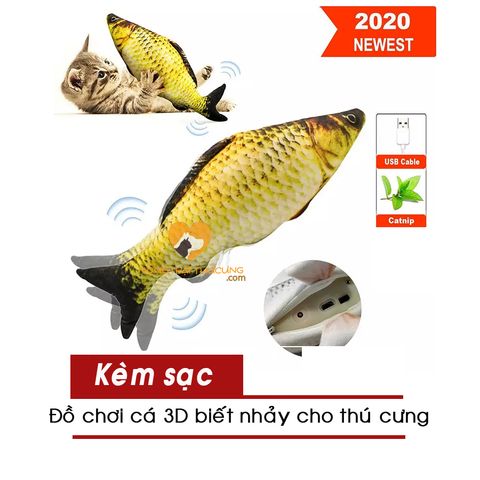  Đồ Chơi Cá Nhảy/ Cá Giãy Đành Đạch Cho Thú Cưng (Kèm Sạc) 