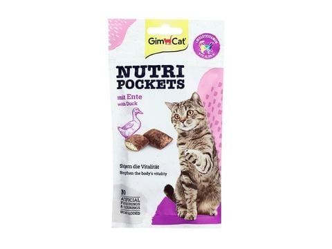  Bánh Snack GimCat Mèo Có Nhân - Gói 60g- GimCat Nutri Pockets - Nhiều vị 