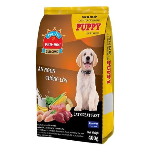  Hạt Cho Chó Con Pro Dog Puppy 400g - Vị Trứng Sữa 