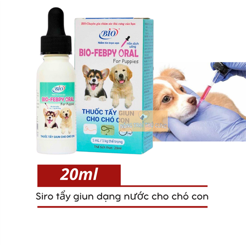  Siro Bio Febpy Oral Tẩy Giun Dạng Nước Cho Chó Con 20ml 