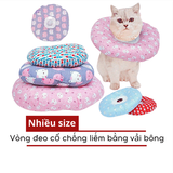  Vòng Cổ Chống Liếm, Loa Đeo Cổ Cho Chó Mèo Bằng Vải Bông - Nhiều Size 