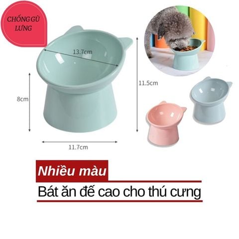  Bát Ăn Chó Mèo Đế Cao Chống Gù Lưng 