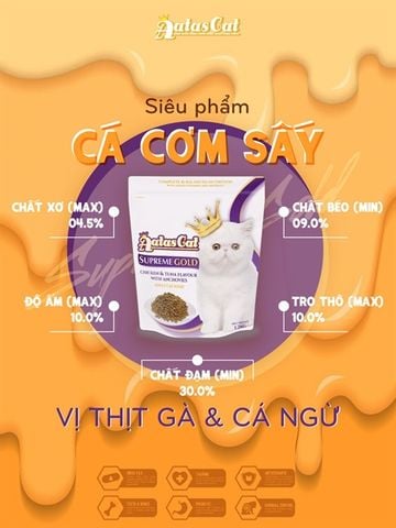  Hạt Cho Mèo AATAS CAT GOLD DRY Mix Cá Cơm Sấy 1.2kg 