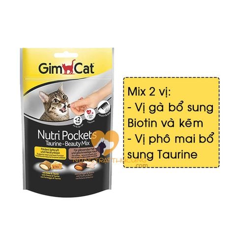  Bánh Thưởng GimCat Nutri Pockets Mèo Có Nhân Gói 150g - Mix vị 