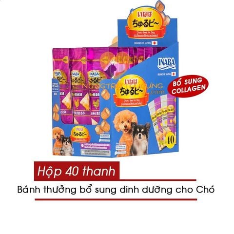  Bánh Thưởng Chó INABA nội địa Nhật 10g/ thanh (40 gói x 10g) - Nhiều vị 