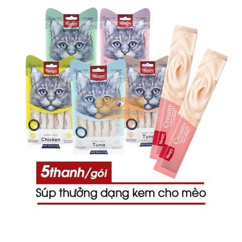  Kem Súp Thưởng Wanpy Creamy Cho Mèo (5 Thanh) - Nhiều Vị 