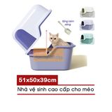  Nhà Vệ Sinh Cho Mèo Cửa Bên Hông Nắp Bật - Chống Văng Cát - Phù Hợp Với Mèo Dưới 8KG 