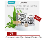  Cát Cature Mix 3in1 Đậu nành + Đất sét + Gỗ Cho Mèo - 7L 