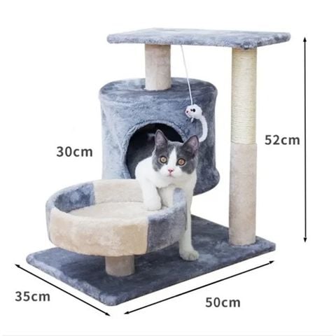  Nhà Cây Cho Mèo Cat Tree CT00006 - Trụ Cào Móng Có Ổ Nằm - 48x34x50 