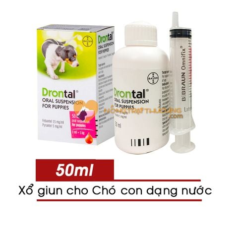  Dung Dịch Xổ Giun Cho Chó Con (Dạng Uống) - Bayer Drontal Puppy 50ML 