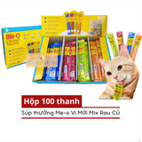  Hộp 100 Thanh Súp Thưởng Me-O cho Mèo - Mix 4 Vị Rau Củ Mới 