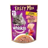  Pate Whiskas Tasty Mix In Gravy 70g Thịt Nấu Sốt Cho Mèo 