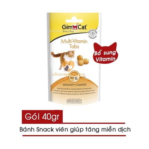  Bánh Thưởng Viên GimCat Cho Mèo Bổ Sung Vitamin &Tăng Miễn Dịch Gói 40g 