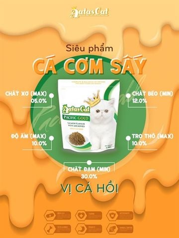  Hạt Cho Mèo AATAS CAT GOLD DRY Mix Cá Cơm Sấy 1.2kg 