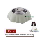  Bát Ăn Inox Cho Chó Mèo - Hình Bông Hoa 