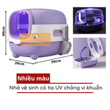  Nhà Vệ Sinh Mèo Size Lớn Có Tia UV Diệt Khuẩn, Khử Mùi Size Lớn 56x40x39 (cm) 