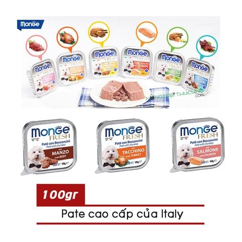  Pate cho chó MONGE - Nhập khẩu Ý 100gr - Giao vị ngẫu nhiên 