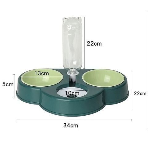  Bát Ăn Chó Mèo 3 Khay Kèm Bình (Đám Mây)- Nhiều Màu MVR 
