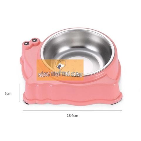  Bát Ăn Inox Cho Chó Mèo - Hình Ốc Sên 19cm 