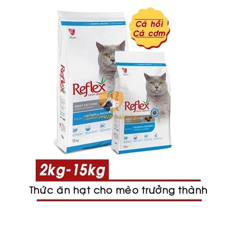  Hạt Mèo Lớn Reflex Adult - Vị Cá Hồi & Cá Cơm - 2/15KG 